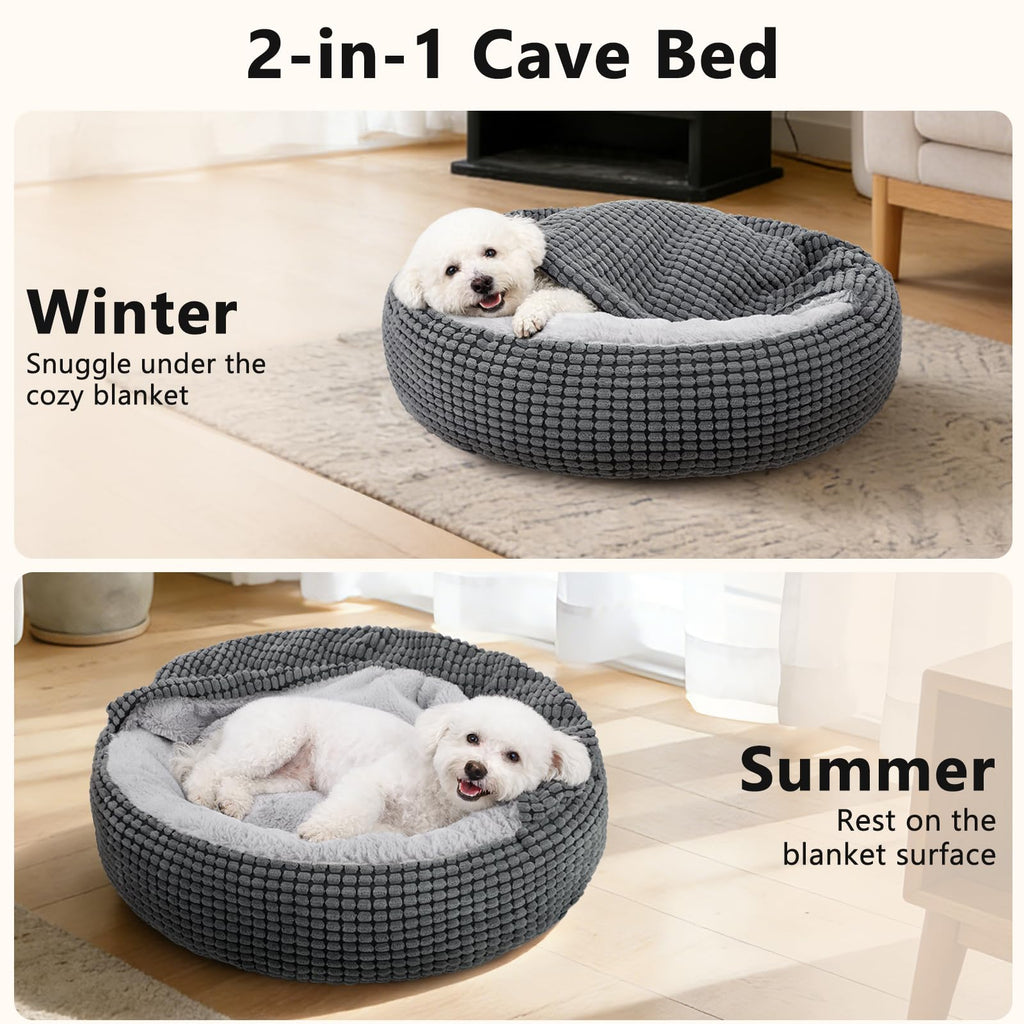 Small Dog Bed with Attached Blanket, 23inch S463751