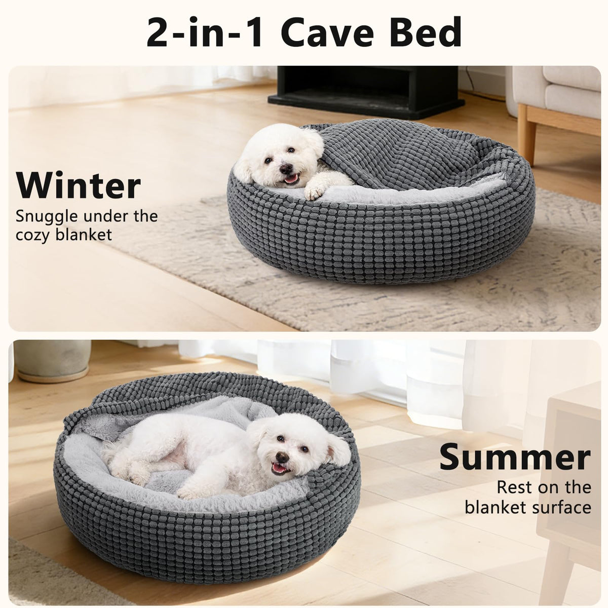 Small Dog Bed with Attached Blanket, 23inch S463751
