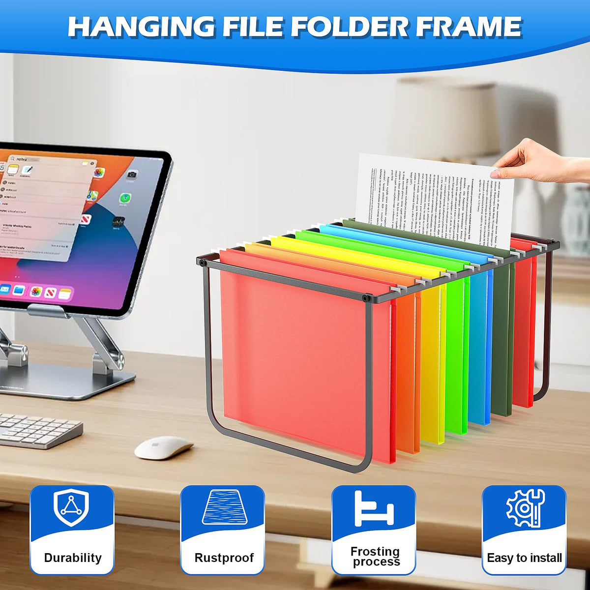 Black Metal Hanging File Folder Frame E10756