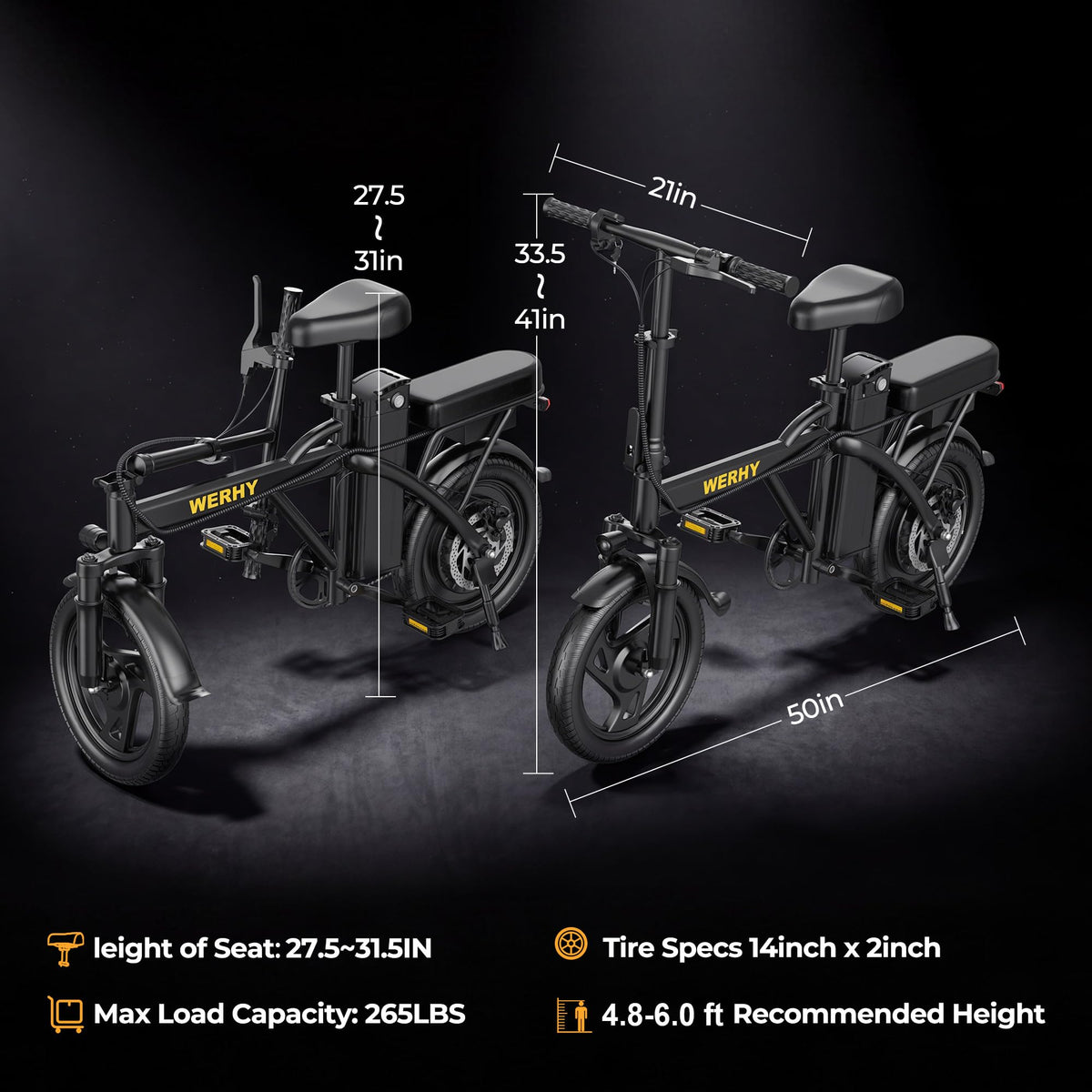 Electric Bike for Adults 750W Peak Motor 20 MPH Folding Ebike 14" F57721