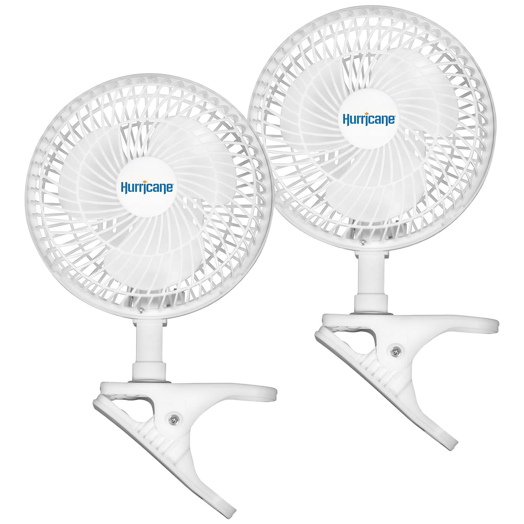 White 2-Pack 6" Clip-On Table Fan with 2 Quiet Speeds F62393
