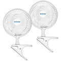 White 2-Pack 6" Clip-On Table Fan with 2 Quiet Speeds F62393