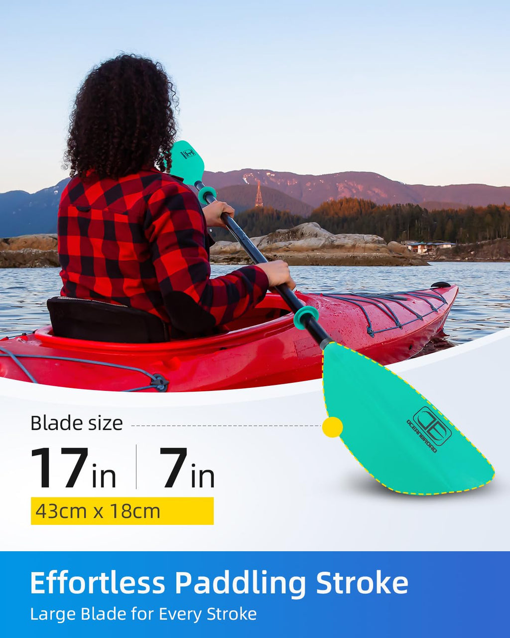 86in/218cm 90.5in/230cm Alloy Shaft 2-Piece Kayak Paddle G9798