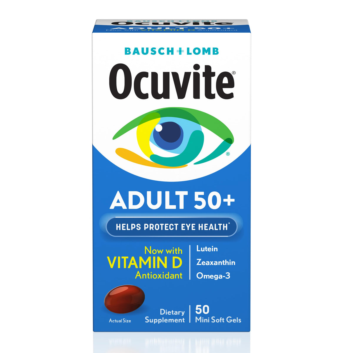 Eye Vitamin & Mineral Supplement with Omega-3, Zinc, Lutein & Zeaxanthin, 50 Softgels B33569