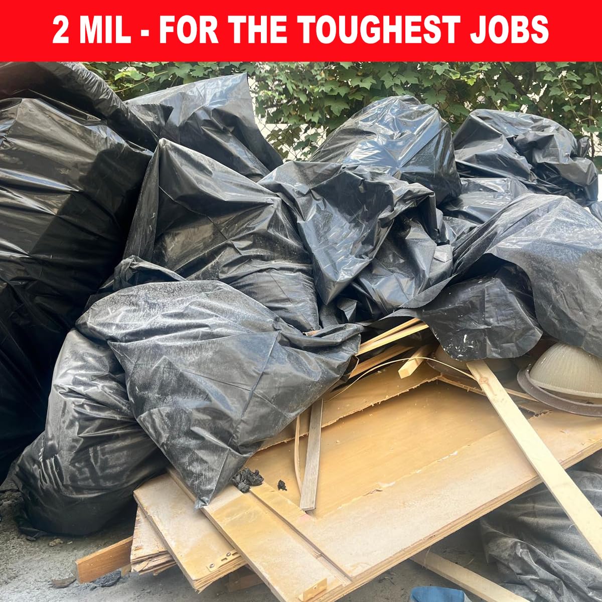 30-33 Gallon 2 MIL Heavy Duty Trash Bags 108 Count B211