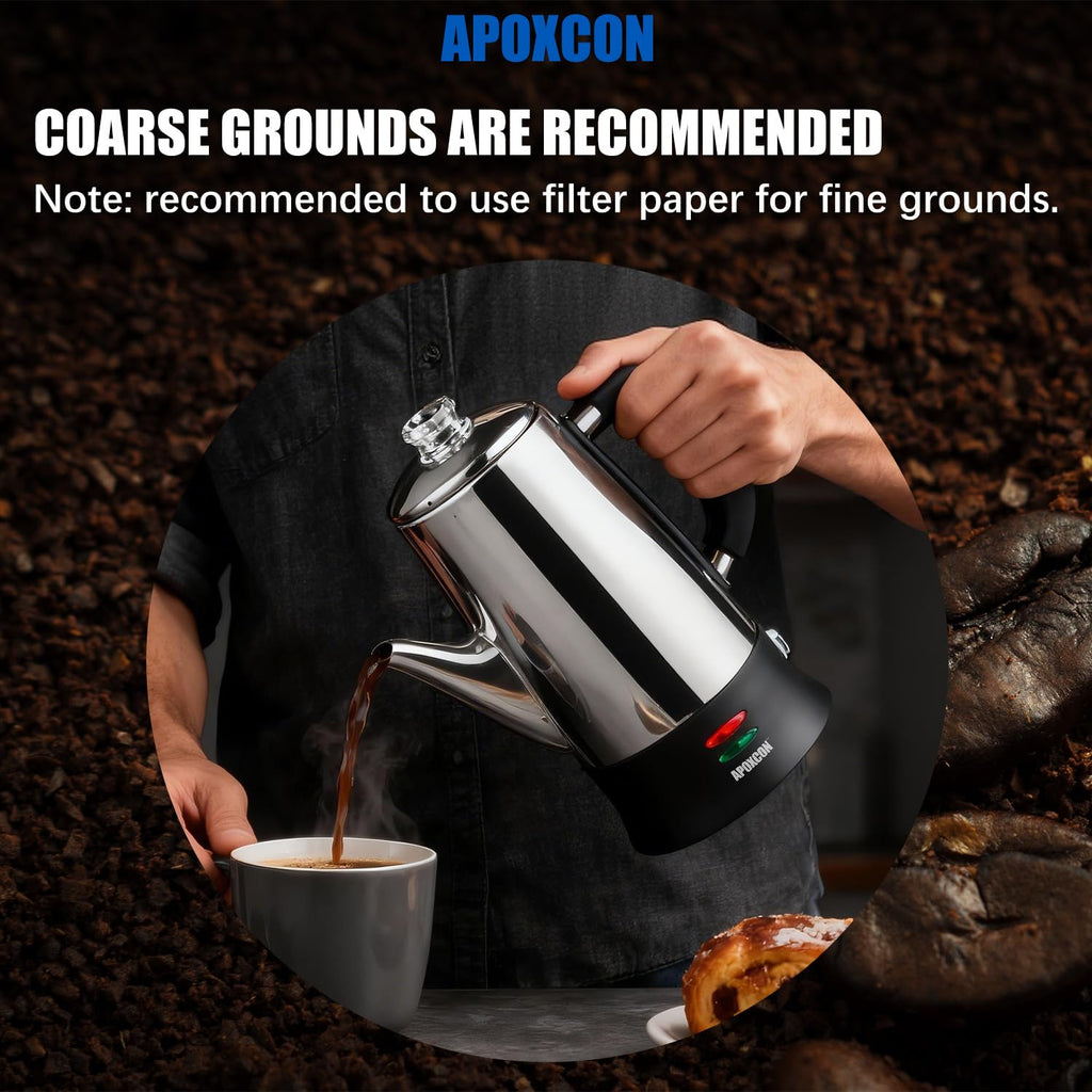 Electric Stainless Steel Coffee Percolator 12 Cup T2353