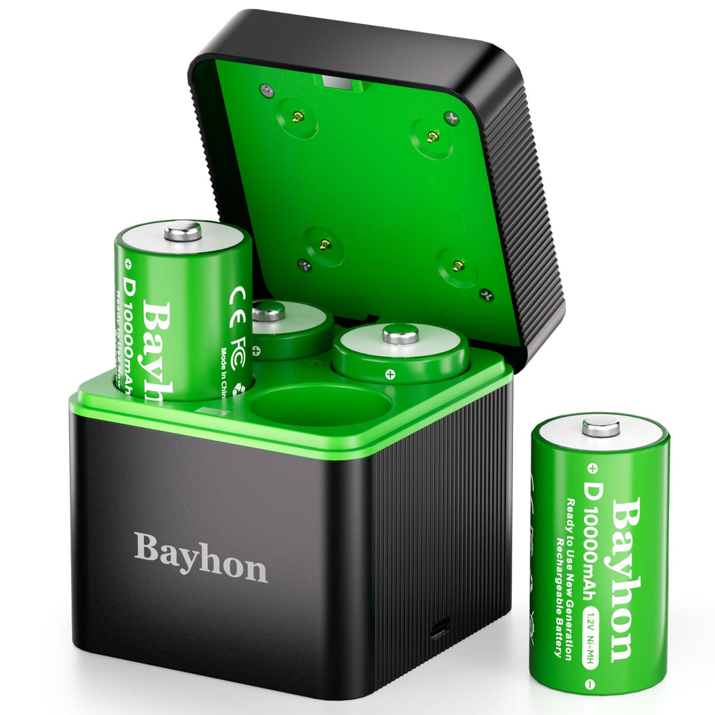 10000mAh D Rechargeable Batteries with 4-Slot Type-C Charger G128