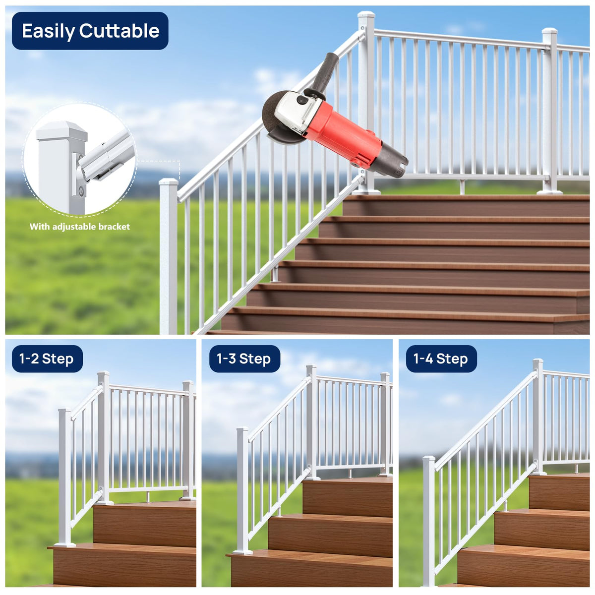 White Modular Stair Railing Kit A31020