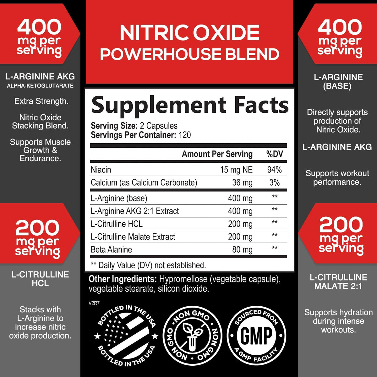240 Capsules Nitric Oxide Booster E445939