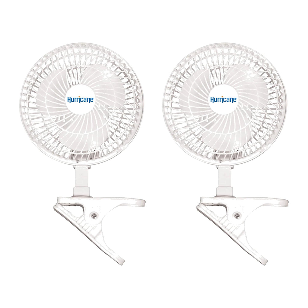 White 2-Pack 6" Clip-On Table Fan with 2 Quiet Speeds F62393