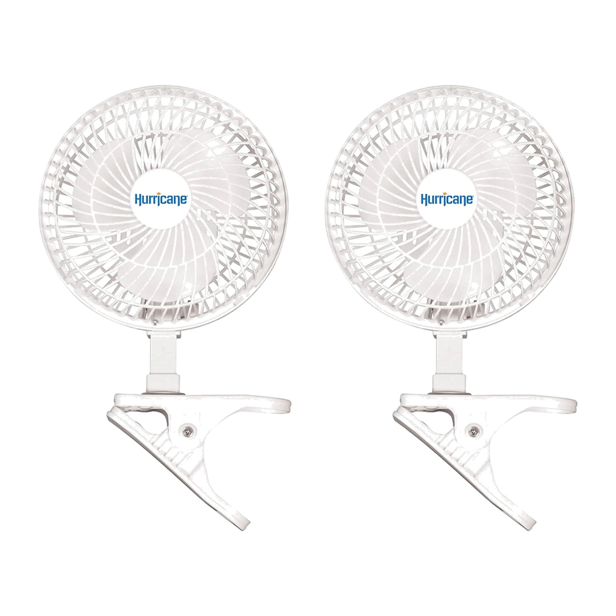 White 2-Pack 6" Clip-On Table Fan with 2 Quiet Speeds F62393
