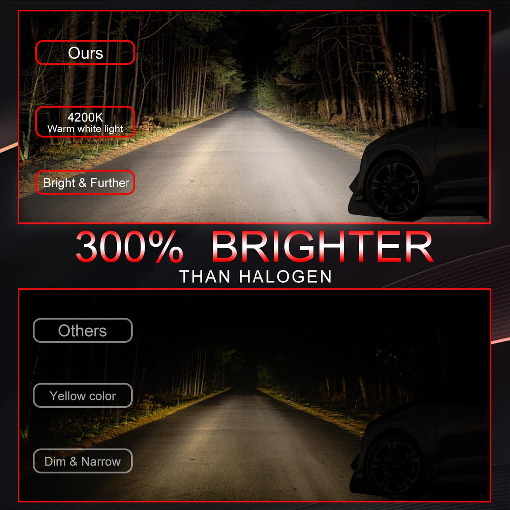 Halogen Headlight Bulb 4200k High Low Beam 2 PCS A80277