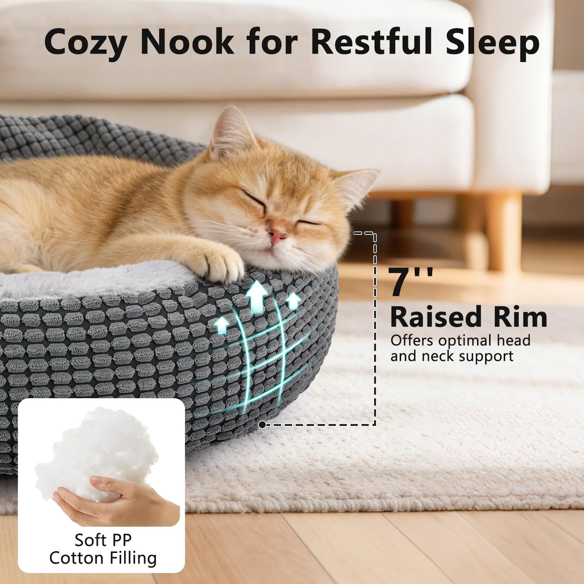 Small Dog Bed with Attached Blanket, 23inch S463751