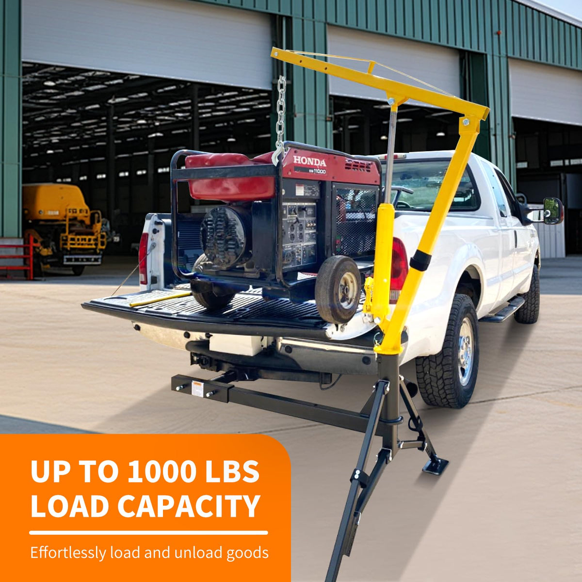 1000 lb Capacity Hydraulic Swivel Hitch Mount Truck Crane V357