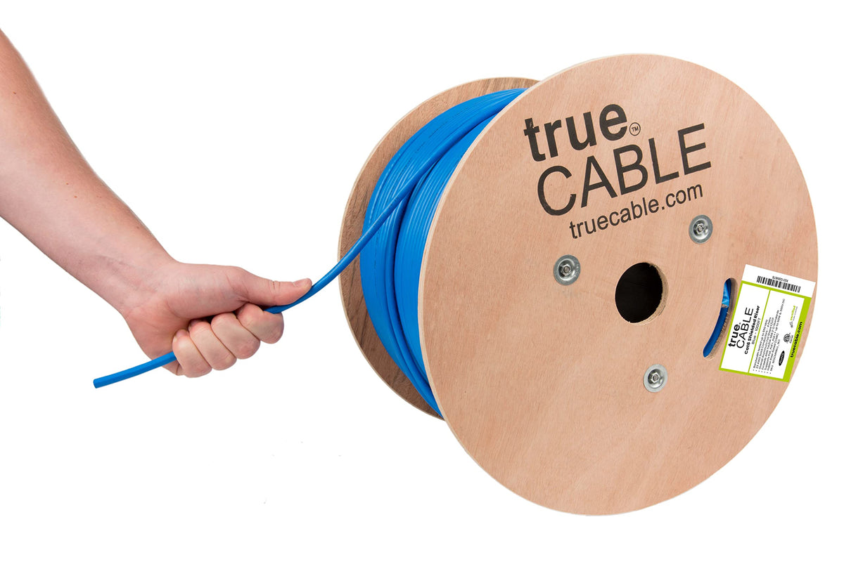 Cat6 Shielded Riser 1000ft Blue 23AWG Solid Bare Copper Ethernet Cable F248934