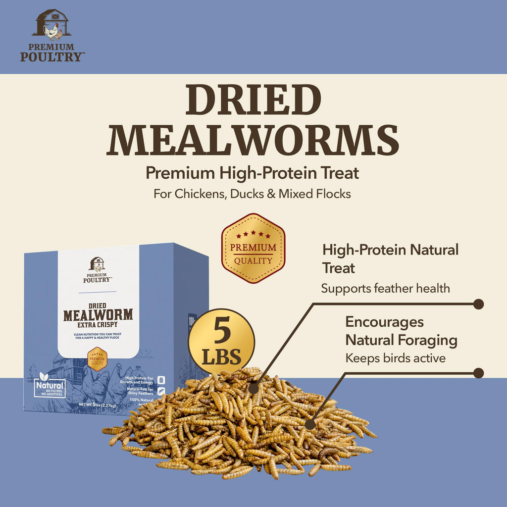 Mealworms for Chickens & Wild Birds, 5lb, 4-Pack D179