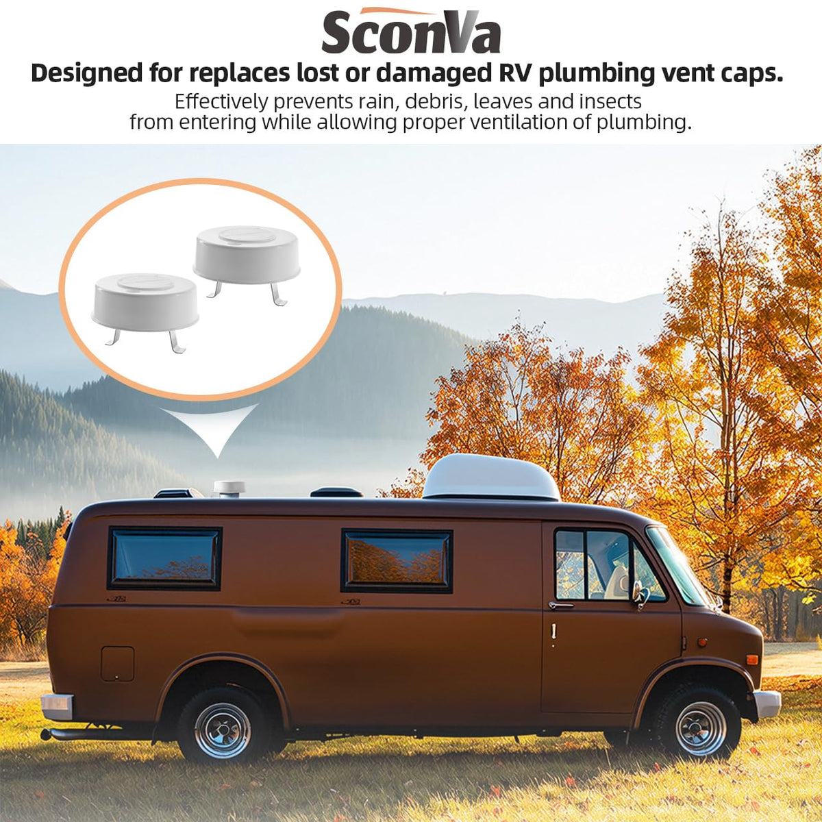 2 Pcs RV Roof Vent Cap V2758