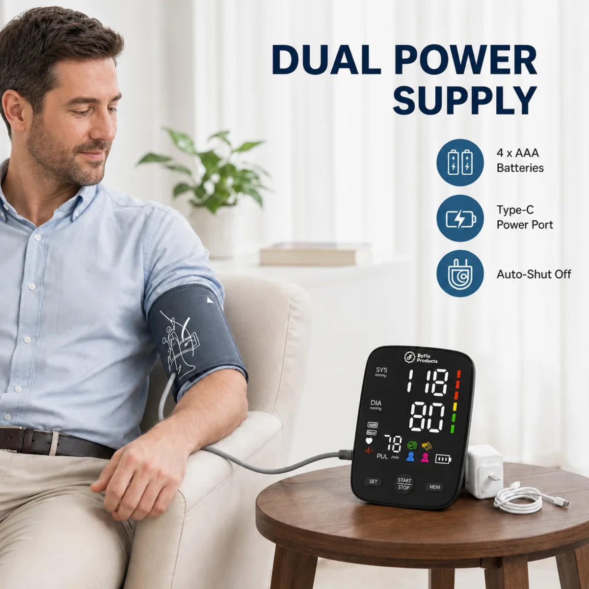Blood Pressure Monitor Arm Cuff USB-C R167