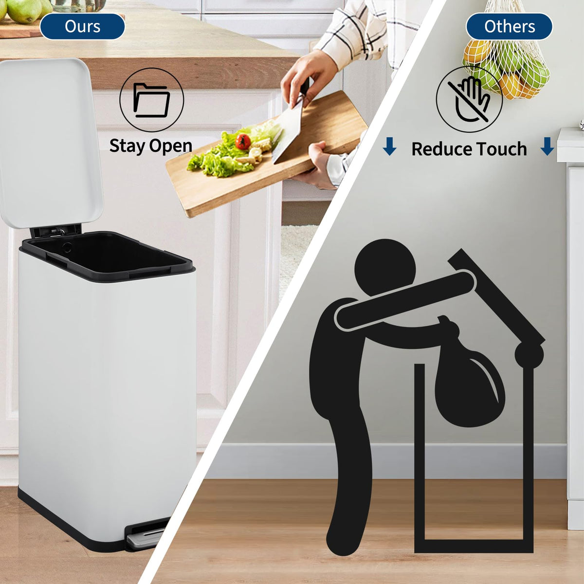 Kitchen Trash Can 13.2 gal Step Soft-Close H197057