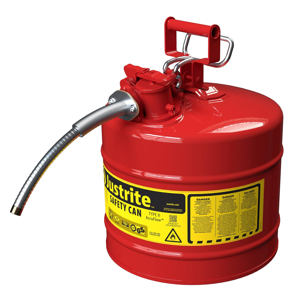 Red Galvanized Steel Gasoline Safety Can I30379