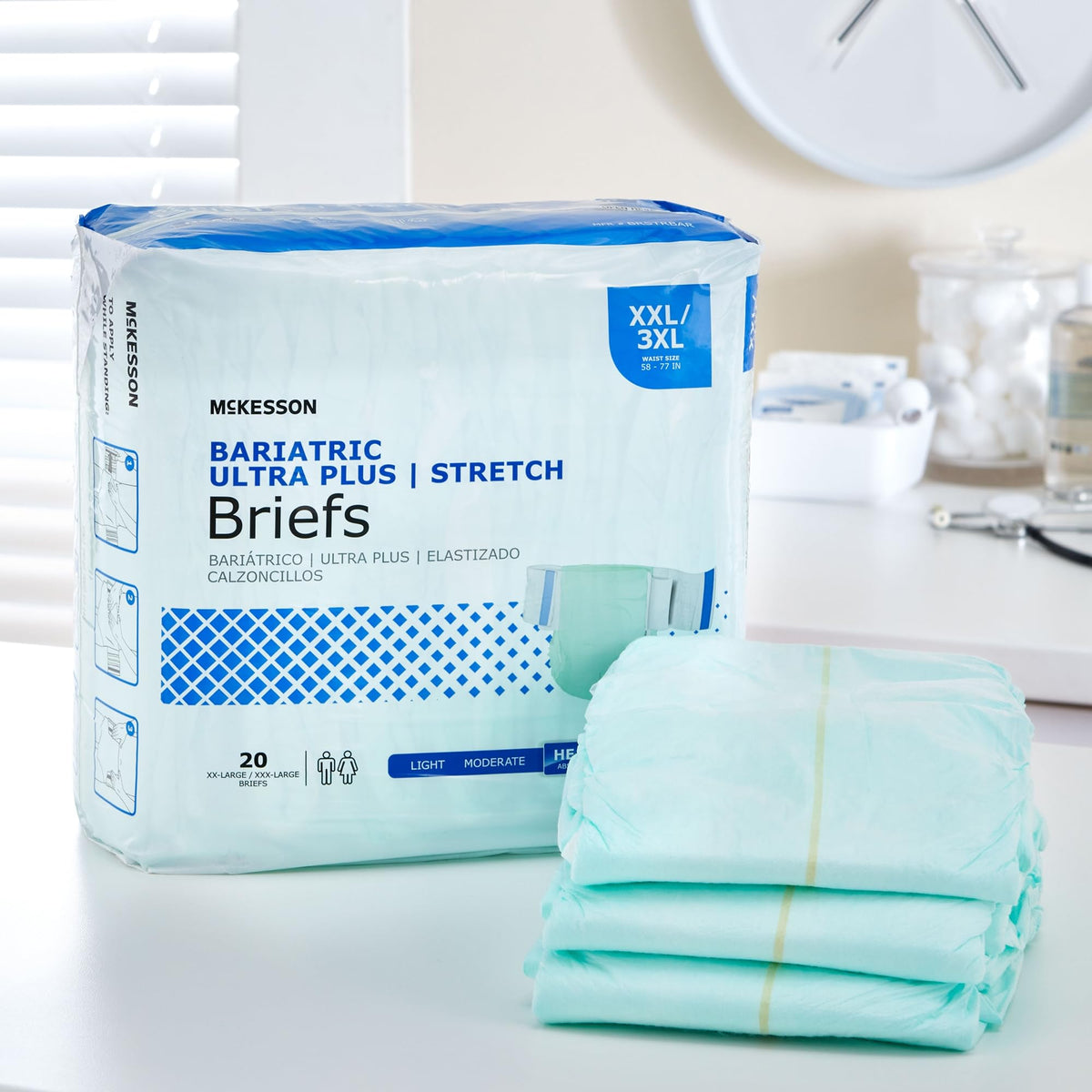 Heavy Absorbency Stretch Briefs, XXL/3XL, 80 ct C212