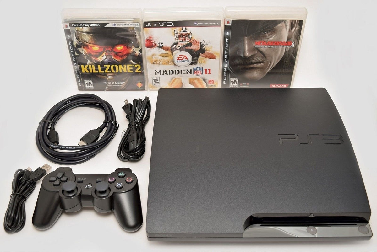 Playstation 3 Slim 320gb Game Console System Bundle with 3 Games L846145
