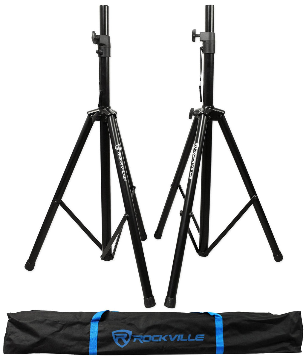 Black Tripod Speaker Stands Pair with Carrying Case Y641