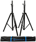 Black Tripod Speaker Stands Pair with Carrying Case Y641