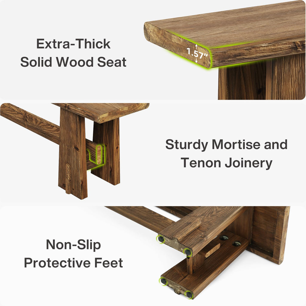 59" Solid Wood Bench C44455