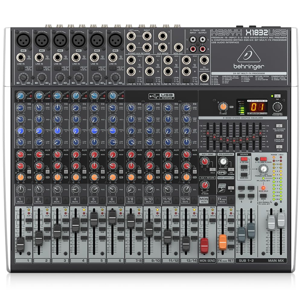 18-Input 3/2-Bus Mixer with Mic Preamps & Compressors I8381