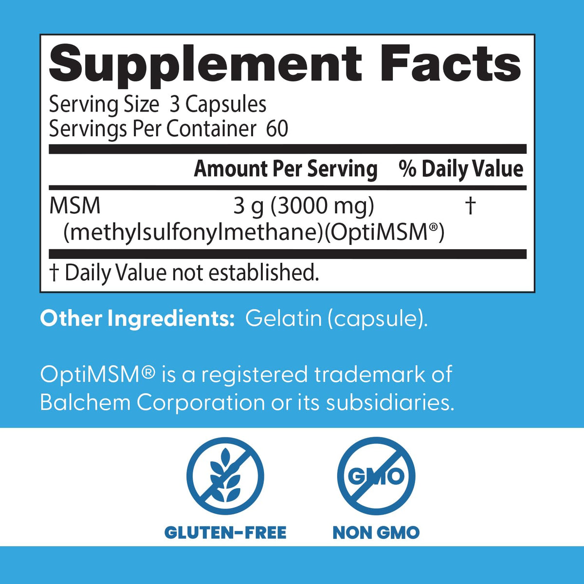 MSM Supplement Capsules W226943