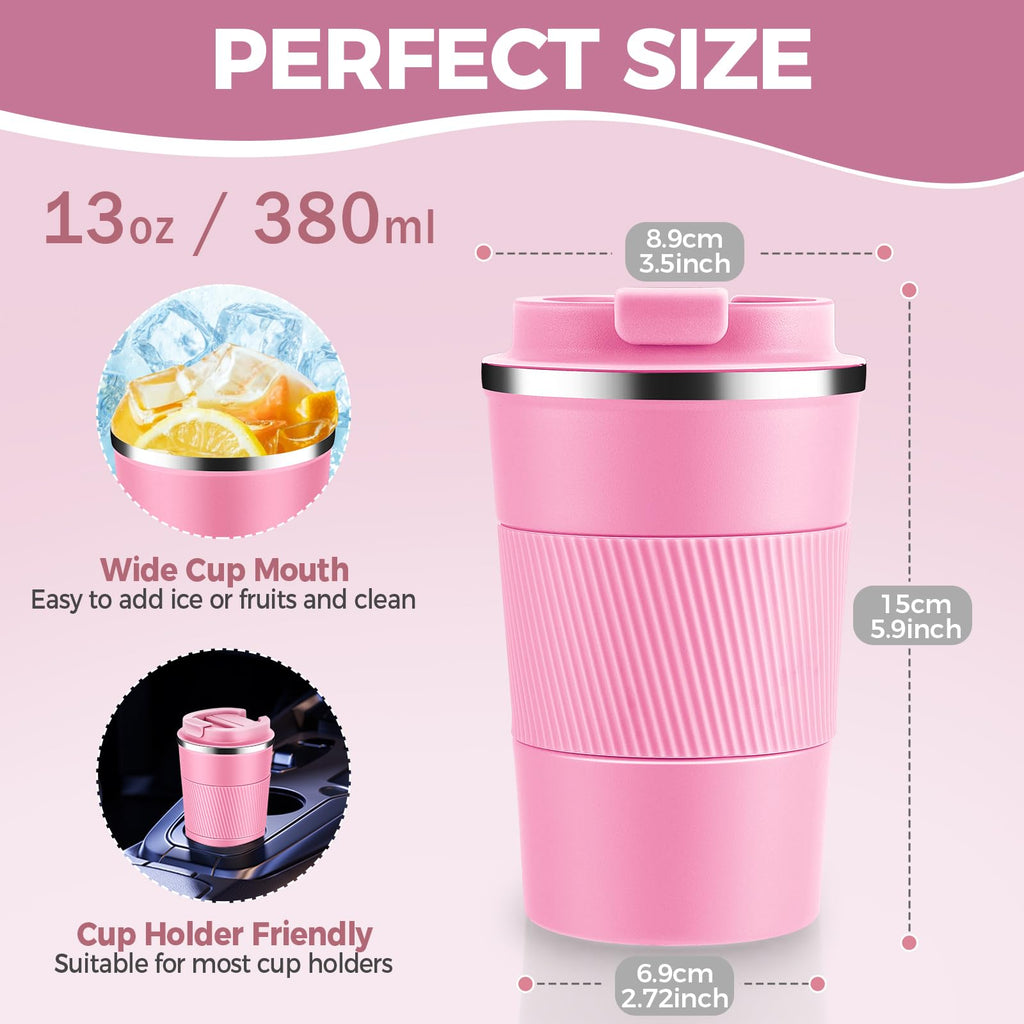 13 oz Stainless Steel Insulated Travel Coffee Mug 2 Pack R595
