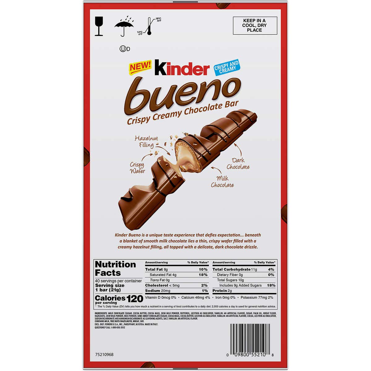 Milk Chocolate Candy Bars, 1.5 oz, 20 ct F176
