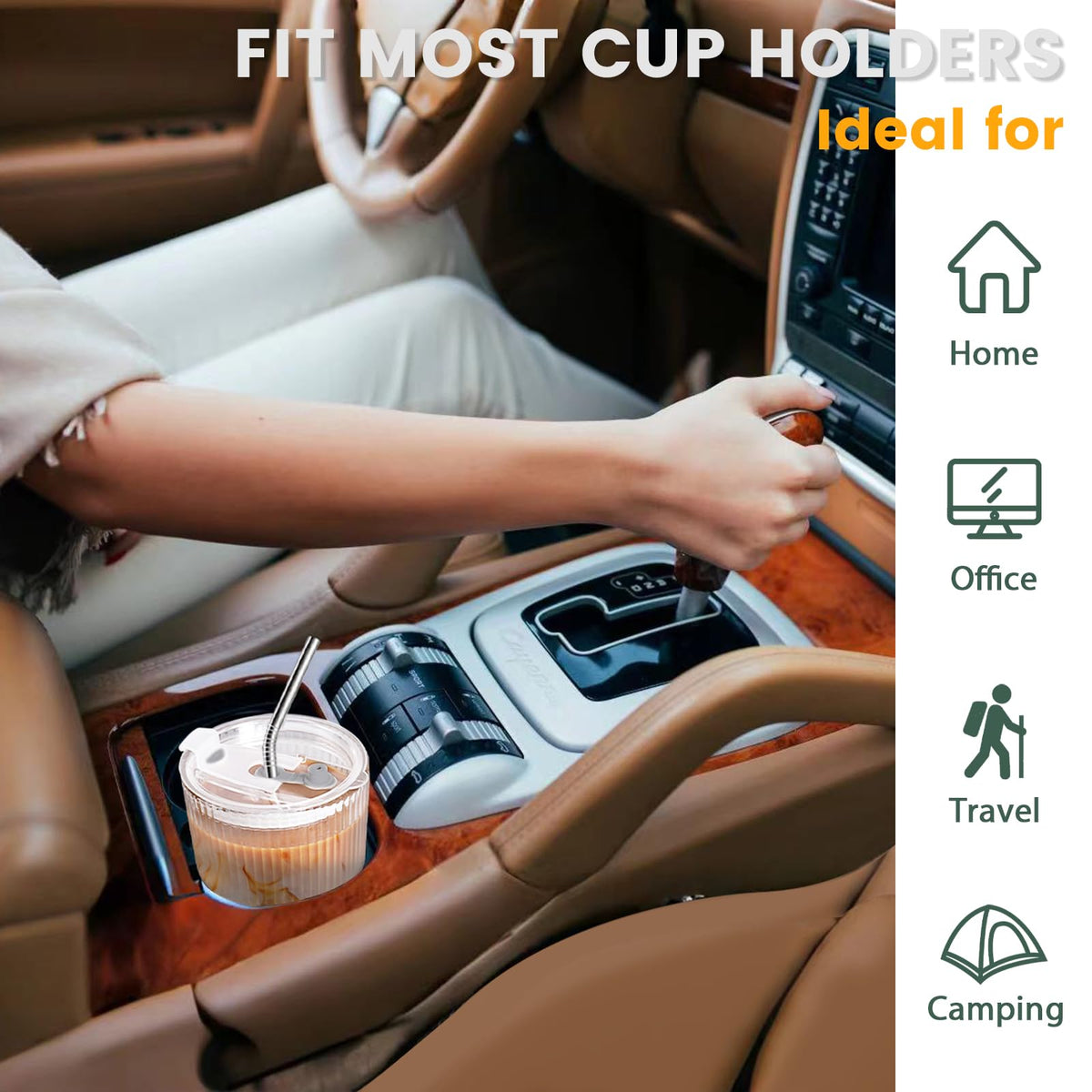 16 OZ Clear Plastic Iced Coffee Cups with Lids and Straws 2 Pcs M752948