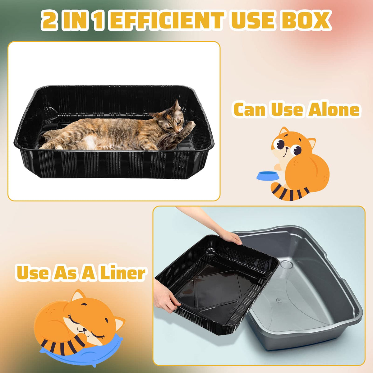50 Pack Disposable Cat Litter Box M5460