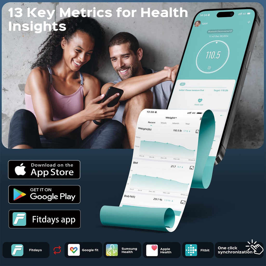 Smart Weight Scale with BMI Body Fat Muscle Mass P651787