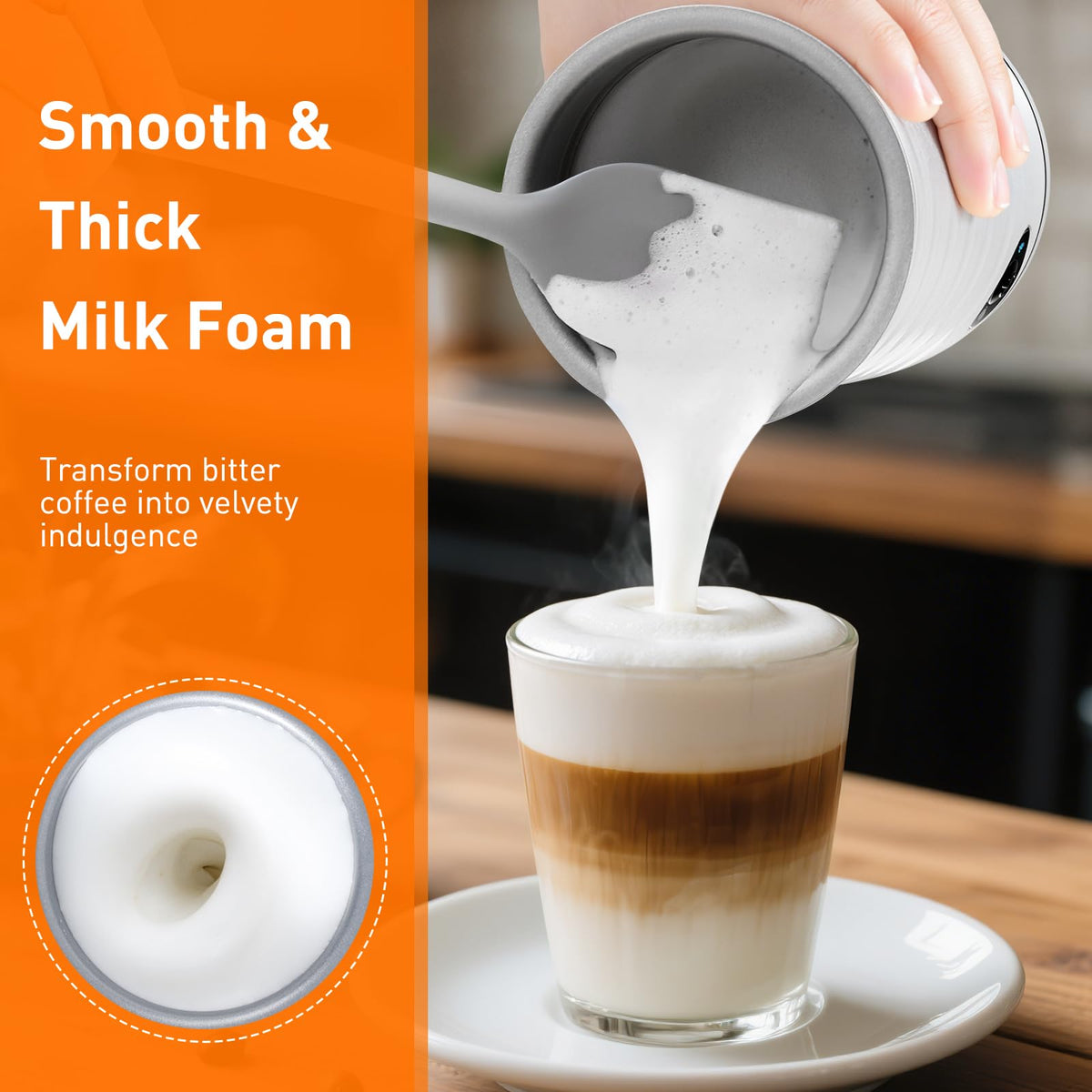 4-in-1 Electric Milk Frother White S689140