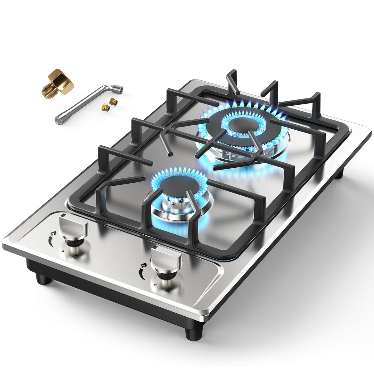 2 Burner Propane Gas Cooktop Stainless Steel R478428