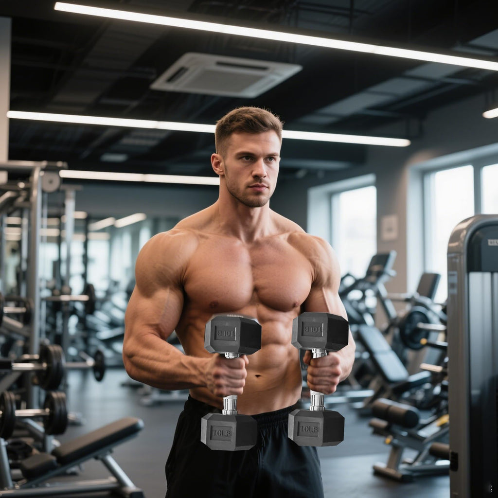15 lb-550 lb Rubber Hex Dumbbell Set U7887