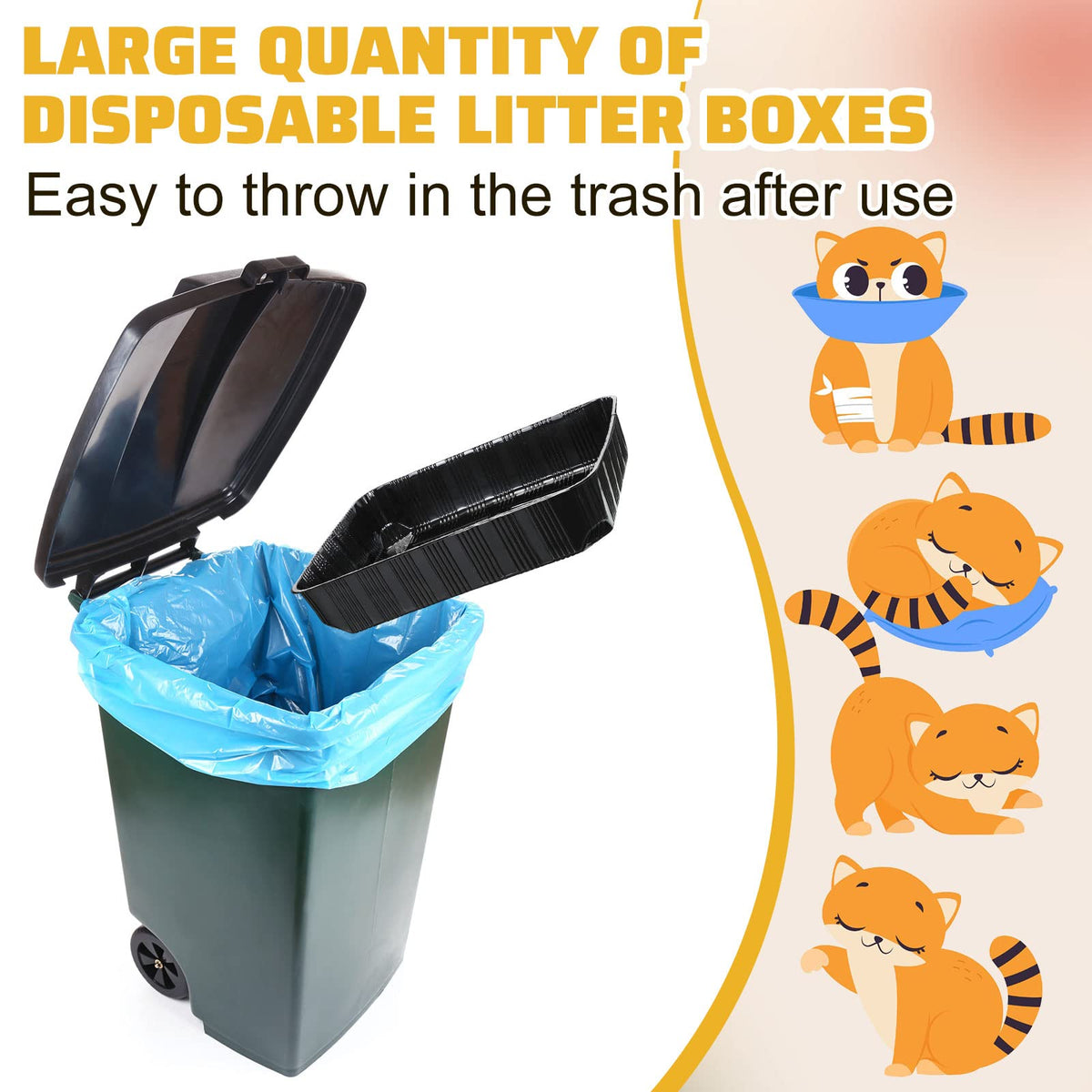 50 Pack Disposable Cat Litter Box M5460