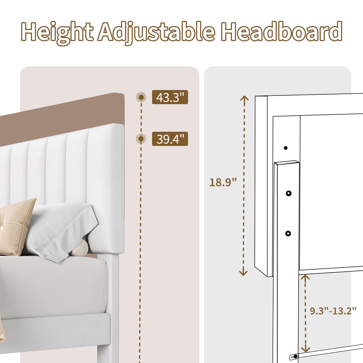 White Twin Size Upholstered Bed Frame N871