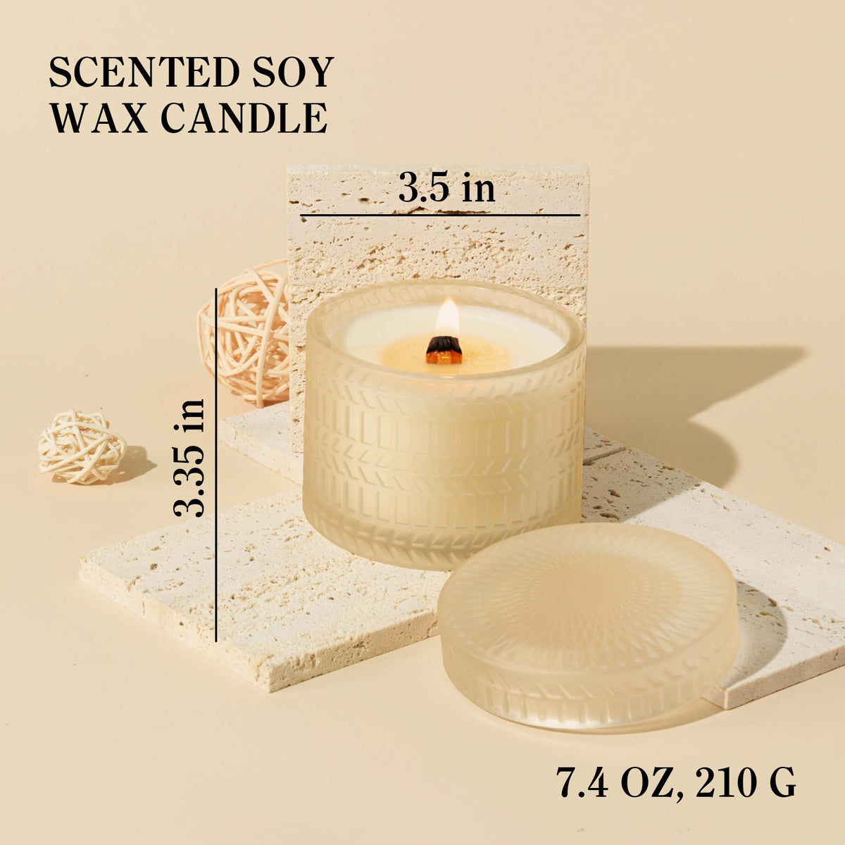Vanilla Coconut Wood Wick Candle 7.4 oz T899