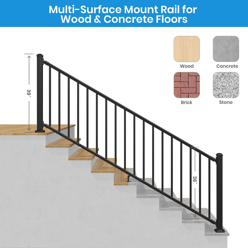Black Aluminum Deck Railing Kit X760049