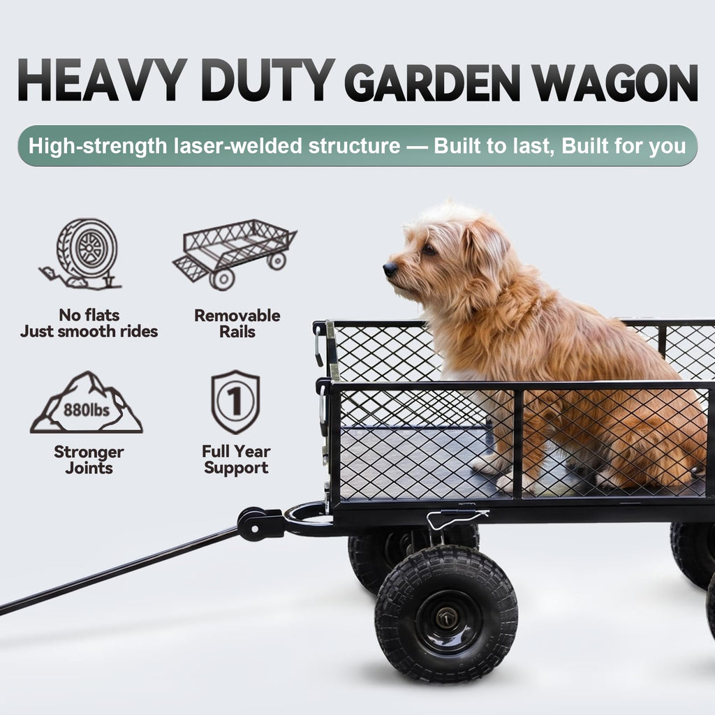 Steel Garden Cart 4 Cu Ft Utility Wagon B503