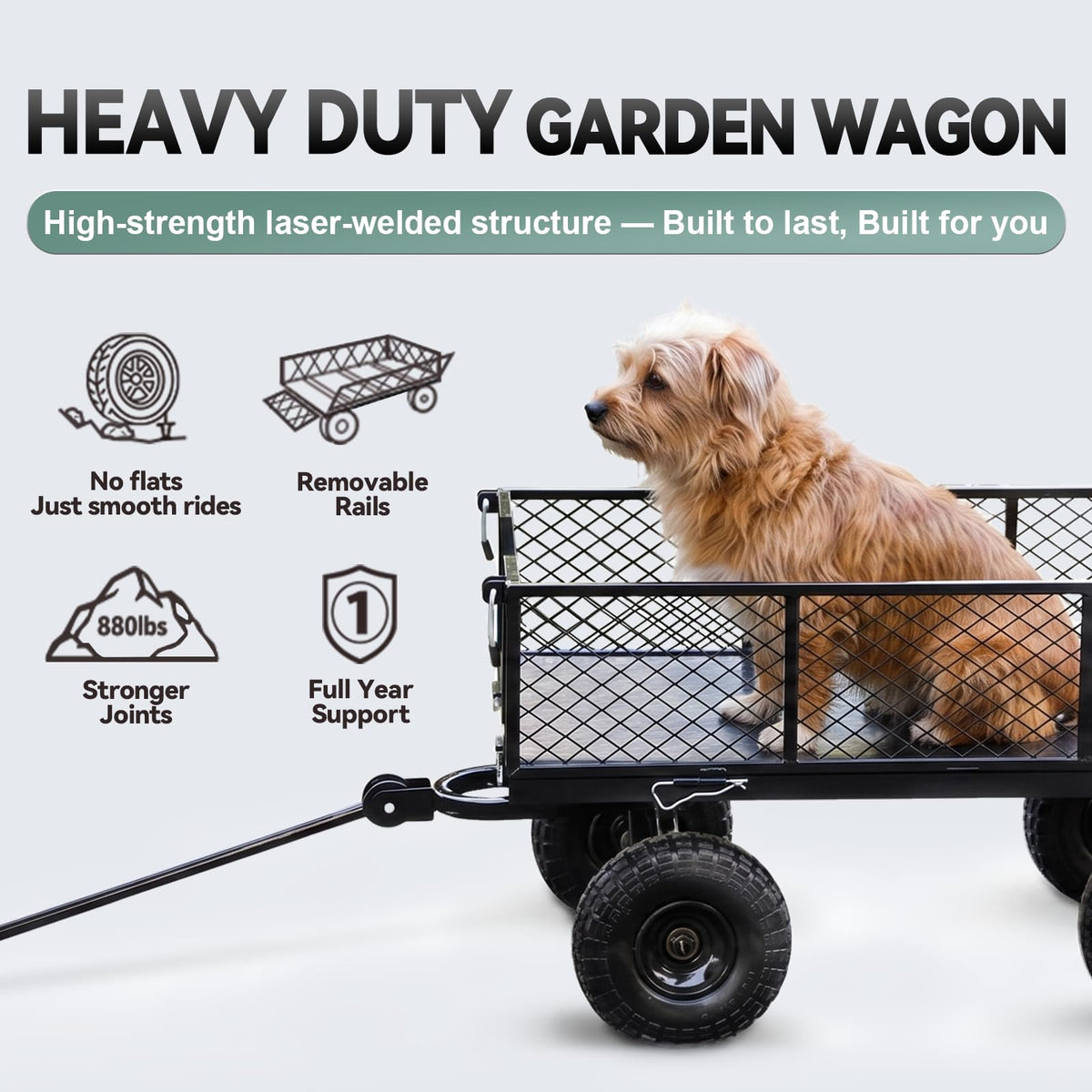 Steel Garden Cart 4 Cu Ft Utility Wagon B503
