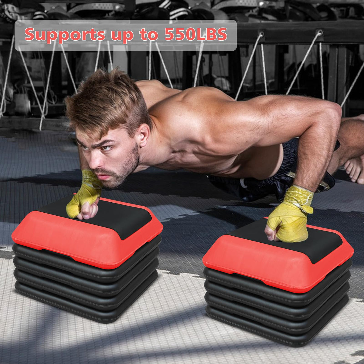 16"x16" Adjustable Exercise Aerobic Step Platform with 4 Risers X82816