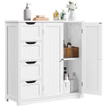 White 4 Drawer 2 Door Bathroom Storage Cabinet F320