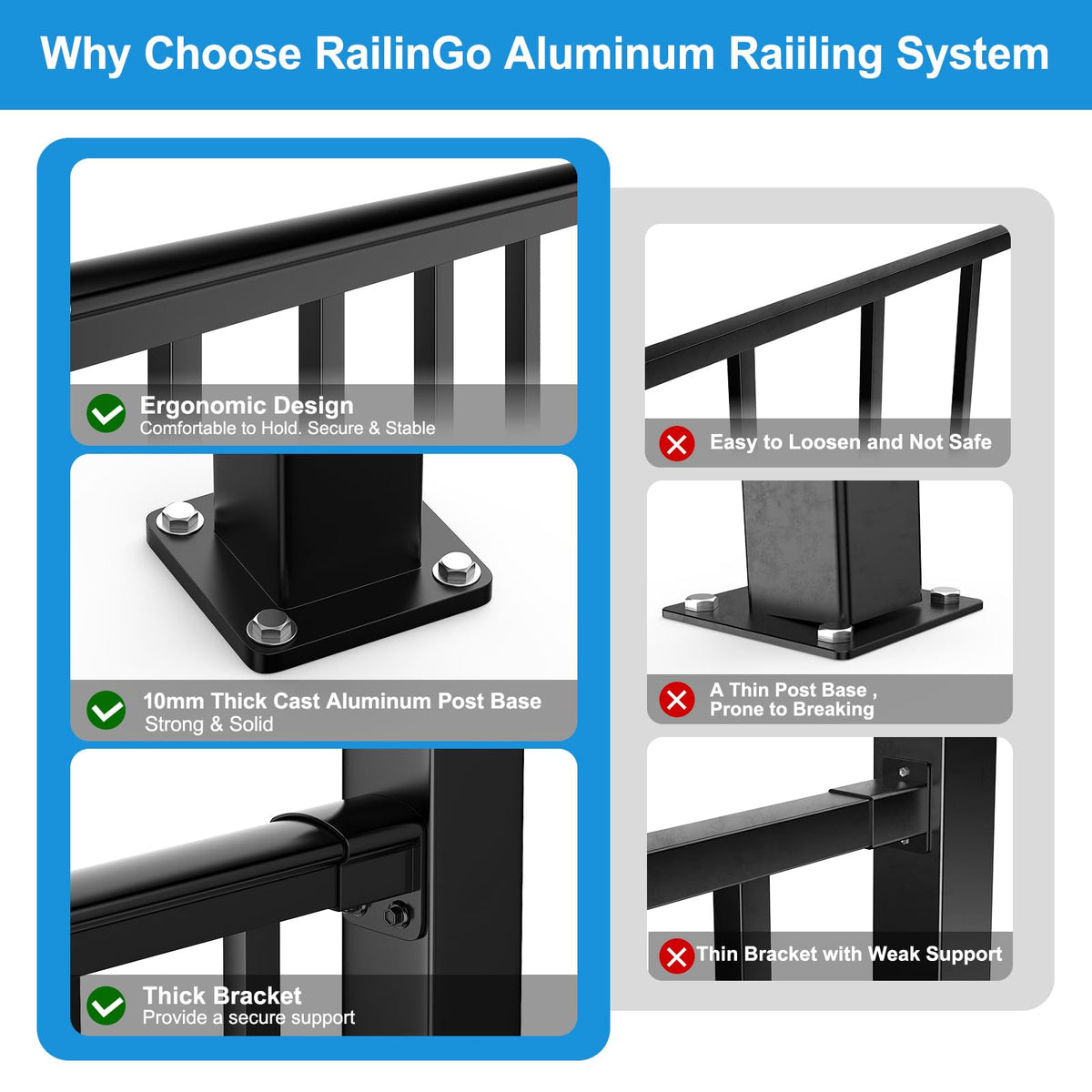 Black Aluminum Deck Railing Kit X760049