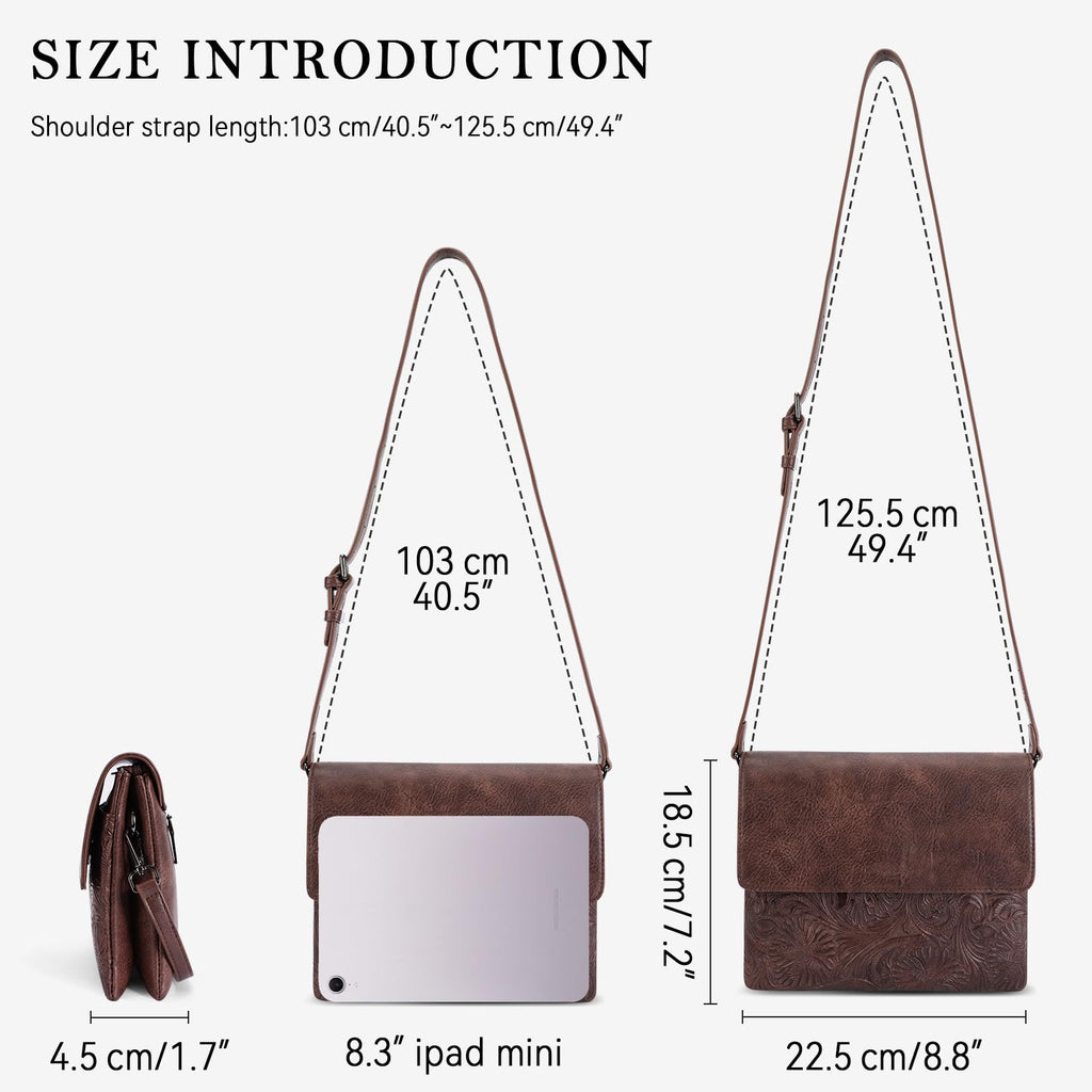 Small Vegan Leather Crossbody Bag with Adjustable Strap E3464