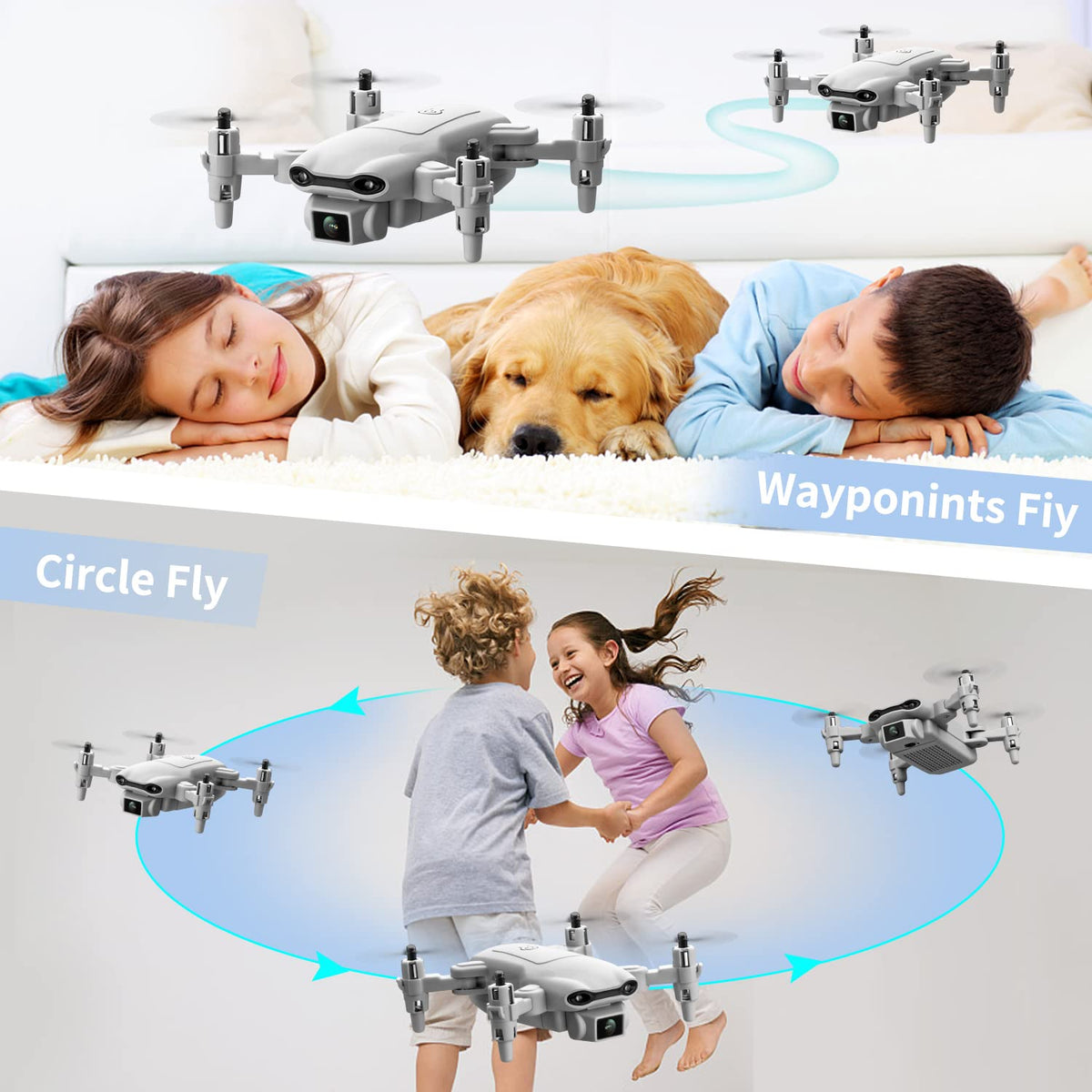 Mini Drone with 1080P HD Camera, 3 Batteries, Gray N77327